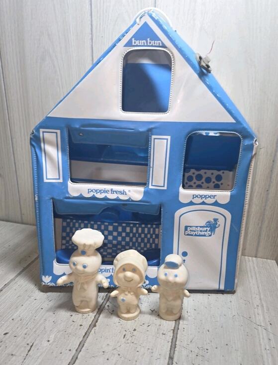 Other - Vtg 1974 Pillsbury Doughboy Poppin Fresh Playhouse And 3 Dolls Rare READ FLAW